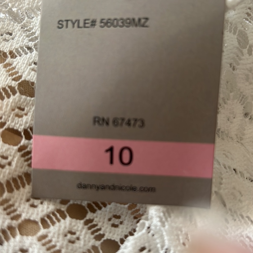 NWT⭐️DANNY and NICOLE Ivory Cream LACE DRESS Size 10 - Picture 12 of 16